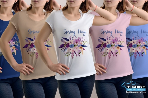 Woman T-Shirt floral design WT-07